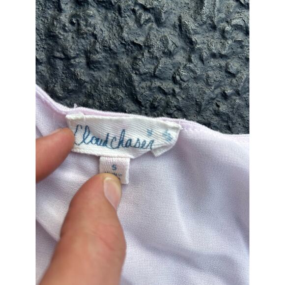 Women’s small cloud chaser pink purple layered flowy knit blouse dressy top - Picture 2 of 5